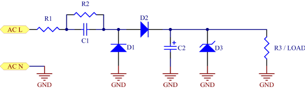 tranformerless power supply schematic